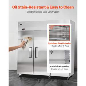 For UL Certified Commercial Kitchen <b>Refrigeration</b> <b>Equipment</b> 72"W 51 Cu.Ft Stainless Steel Freezer/Refrigerator Combo Three Doors - Product Image 6