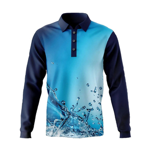 เสื้อตกปลาแบบแห้งเร็ว ระบายอากาศได้ดี ป้องกันแสงแดด UPF50+ ออกแบบเองได้ แขนยาว คอปก แบบโปโล - Product Image 4