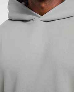 Sudadera con Capucha Extra Grande para Hombre, Color Gris Claro, Corte Regular, 100% Algodón Felpa, Estilo Casual para Otoño, Tejido de Punto, Color Sólido - Product Image 6