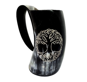 Genuine Quality Handmade African Viking Style Drinking Horn Mug Customizable Logo Natural Buffalo Horn Polished Crafted <b>Beer</b> Mug - Product Image 4