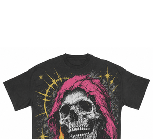 T-shirt en coton imprimé tendance, style vintage, manches courtes, effet délavé, imprimé graphique, unisexe - Product Image 3