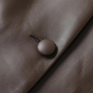 Veste Moto Femme en Cuir Véritable Marron Imperméable Style Perfecto Triple Boutonnage – Grande Vente Personnalisée - Product Image 4