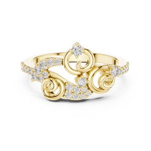 Anillo de Diamantes Cultivados en Laboratorio LUNA SWIRL para Mujer, Oro Rosa de 18 Quilates con Baño de Rodio, Estilo Minimalista para Compromiso, Fiesta, Boda o Uso Diario - Product Image 6