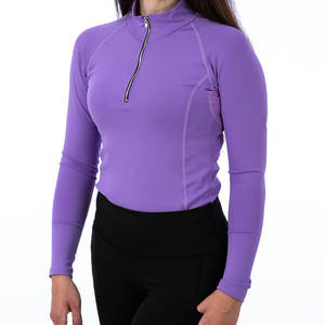Vêtement de base pour l'équitation pour femmes, manches longues, respirant, polyester et élasthanne, logo et couleur personnalisés, séchage rapide, vente en gros - Product Image 1