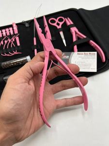 Kit d'outils d'installation d'extension de cheveux en acier inoxydable rose en gros pince d'application et de retrait de microbilles microbilles réutilisables - Product Image 6