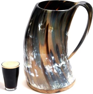 Handmade Viking Horn Mug | Natural Rustic Drinking Cup for Beer & Coffee Unique Barware & Home Gift - Product Image 6