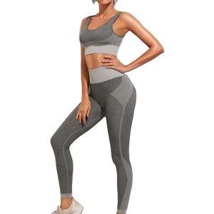 Best Quality Medium Support Seamless Sports <b>Bra</b> Legging Shorts Customized Yoga Gym Fitness Wear Lightweight Breathable for - Product Image 2