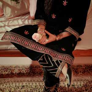 2PC Embroidered Velvet <b>Suit</b> <b>Jacket</b> PW4250 - Product Image 3