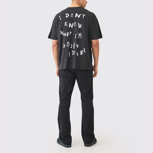 Camiseta de Algodón 100% con Logotipo Personalizado, Camiseta de Algodón Grueso para Hombre, Estilo Urbano, Camiseta Extra Grande de Algodón 100% para Hombre - Product Image 3