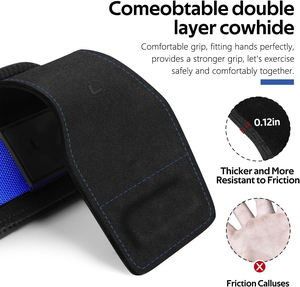Poignées en cuir double couche, robustes, antidérapantes, protection avancée pour la musculation, l'haltérophilie, la musculation en salle, la sécurité de l'entraînement - Product Image 4