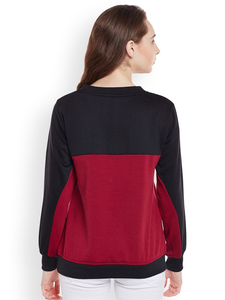 Sudadera de Moda para Mujer, Color Negro Granate, Invierno, 100% Algodón, Felpa, Alta Calidad, Colores Personalizados - Product Image 3
