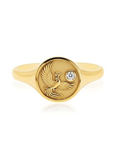 Luxury 18K Gold Plated <b>Gothic</b> Open Band Phoenix Signet Mythological Fire Bird Rebirth Totem Jewelry Medallion Statement <b>Ring</b> for - Product Image 4