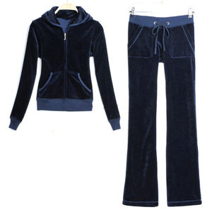Ensemble de survêtement décontracté pour femme, idéal pour l'hiver, en velours écologique vintage, à capuche, manches longues, motif écossais, avec poches latérales et taille élastique - Product Image 1