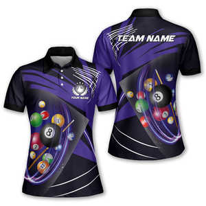 Camisas de Billar para Hombre, Tela de Lona 100% Poliéster, Diseño Sublimable Personalizable, Transpirable, de Secado Rápido, Servicio OEM - Product Image 1