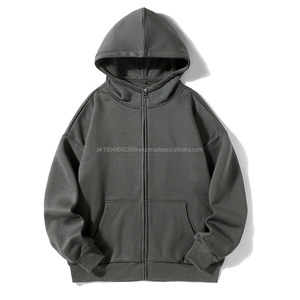 OEM Sudadera Invierno Logotipo personalizado en blanco Liso Casual Grueso Poliéster Polar Fleece Hombres Sudaderas con cremallera - Product Image 1