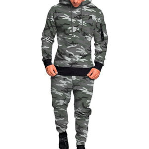 Sweat-shirt à capuche camouflage pour homme, manches longues, cordon de serrage, survêtement décontracté, coupe régulière, vêtements d'automne avec poches latérales - Product Image 3