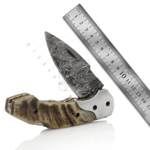 Hot Selling Drop Point Damascus Steel Folding Knife Handmade DD-FK-551 Pocket Multi-Tool for Outdoor Wholesale Hunting & Camping - Product Image 5