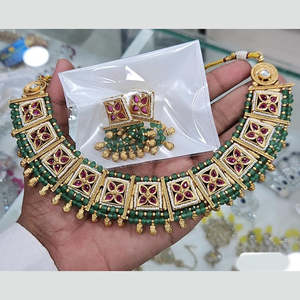 ชุดสร้อยคอหิน pota และไข่มุกชุบทอง12881128PGR ชุดเครื่องประดับที่ประณีตสวยงาม - Product Image 1