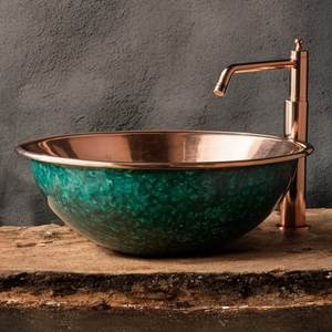 Lavabo de Cobre Contemporáneo, Lavabo Decorativo para Baño, Hecho a Mano, Diseño Metálico Premium, Pieza Decorativa - Product Image 1