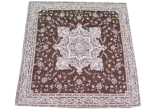 Lowellcraft Embroidered Net & Organza Fabric Square <b>Table</b> <b>Cover</b> Customizable Floral Design Handmade for Weddings Home Hotels - Product Image 2