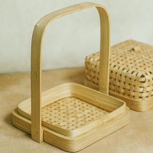 Modern Bamboo <b>Gift</b> <b>Box</b> with Transparent Cover Rattan Style Decorative <b>Hamper</b> for Festival Celebration and Desk Organizer - Product Image 4