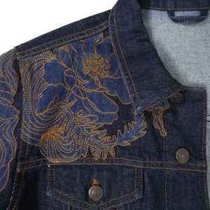 Veste brodée pour homme, très tendance, designs hivernaux high street, denim de haute qualité - Product Image 5