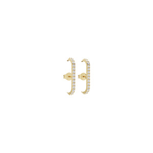 Aarinya Pendientes de Diamantes Cultivados en Laboratorio con Certificación IGI, Corte Recto, Micropavé, Oro Amarillo de 18K, Estilo Minimalista, para Uso Diario de Mujeres - Product Image 5