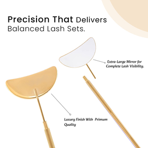 Wholesale Custom logo Gold <b>Half</b> moon Lash extension mirrors hand held <b>Eyelash</b> extension mirror for <b>eyelashes</b> - Product Image 3
