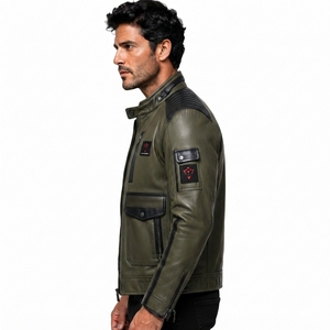Men Leather Jacket Classic Casual Leather <b>Coat</b> Soft Premium Material Comfortable Lining Durable Design For Everyday Wear Travel - Product Image 4