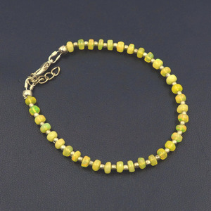 Bracelet HAYAAT GEMS en opale jaune, perles rondes, imitation perle et opale, cadeau romantique unisexe - Product Image 4