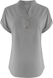 Smooth texture <b>tshirt</b> premium casual wear Female Premium Button Cotton <b>Plain</b> Classic Short Sleeve Top - Product Image 3