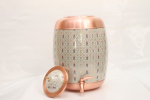 Premium Pure <b>Copper</b> Water Dispenser with Hand-Painted Floral Design Matka Pot with Leak-Proof Brass Tap for Home And Office - Product Image 6