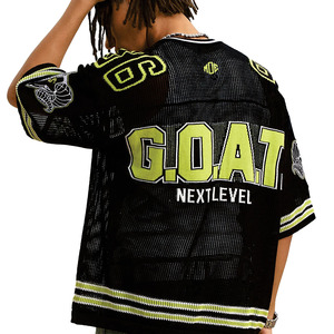 Novedades 2026: Camiseta de fútbol americano de malla atlética para hombre, 240 GSM, transpirable, estilo urbano, con número personalizado en sarga, OEM, al por mayor. - Product Image 5