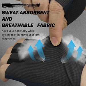 Gants de cyclisme d'été rembourrés mi-doigts unisexes pour la route, décontractés, de haute qualité, respirants, antidérapants pour le vélo - Product Image 6