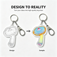 Porte-clés en acrylique personnalisé motif champignon anime, breloque mignonne en acrylique de dessin animé, cadeau de collection, décoration, usine OEM ODM