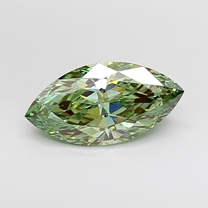 Diamant de laboratoire 2 carats, vert intense fantaisie, taille marquise brillant, avec certificat IGI, couleur D-F, clarté VVS-VS, personnalisable - Product Image 1