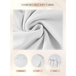 Set da Donna 2 Pezzi: Top Oversize a Girocollo Manica Corta e Pantaloncini con Coulisse, Pigiama Morbido Bianco Taglia Media - Product Image 4