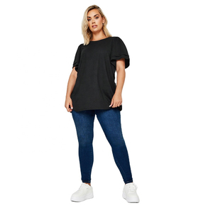 T-shirts personnalisés pour femmes, manches doubles, logo sur mesure, t-shirts unis pour femmes, doux, respirants, séchage rapide, 100% coton jersey, pour filles - Product Image 1