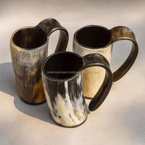 Corne de vache nordique traditionnelle chope de bière en vrac viking personnalisé verres - Product Image 4