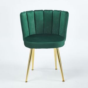 Set di 2 Sedie da Pranzo Moderne Verdi con Schienale in Velluto Confortevole e Gambe in Tubo di Ferro Color Oro per Sala da Pranzo - Product Image 6