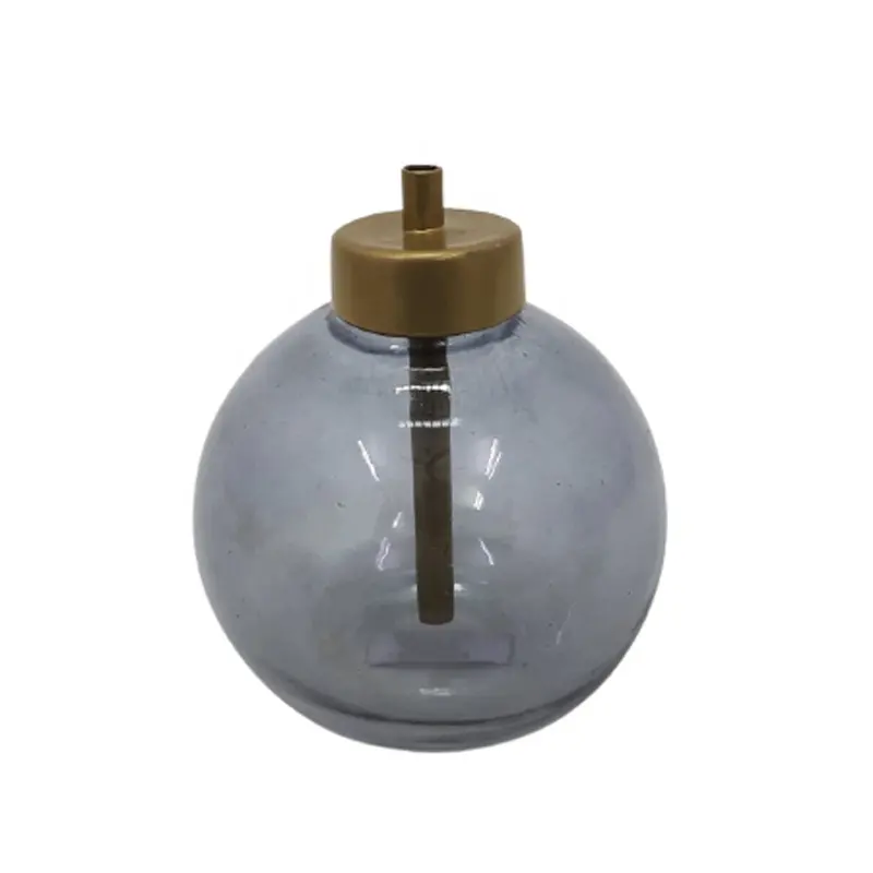 Lampe à huile décorative en verre et fer de couleur grise au design unique pour la maison Lampe à huile élégante pour la décoration de la maison