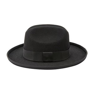 Sombrero de mujer personalizable para primavera/verano, de lana australiana, con cintas negras y cadena, ala ancha, para fiestas, sombrero sólido de EVA - Product Image 4