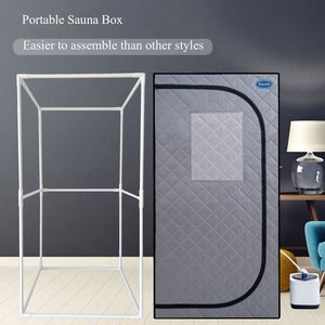 Tenda Sauna a Vapore Portatile Grigia in PVC Stile Mini Plus con Telecomando, Sedia Pieghevole, Coperta Sauna a Vapore Personale per Casa e Spa - Product Image 4