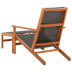 Silla de jardín de madera de eucalipto maciza negra de tamaño regular - Product Image 4