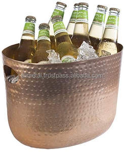 Bañera de hielo de acero inoxidable martillado modernista personalizable para Bar en casa o fiestas al aire libre-Cubo de cerveza o para enfriador de champán - Product Image 4