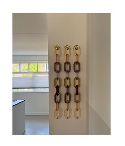 Chaînes en résine de couleur marron et verte, 100% faites à la main, style rustique moderne, prix de gros. - Product Image 3