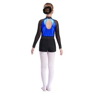 Justaucorps de danse contemporaine pour filles de 6 à 16 ans avec short et couvre-chef pour le patinage artistique, la gymnastique rythmique, l'acrobatie et les compétitions - Product Image 4
