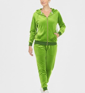 Ensemble de survêtement rouge à capuche pour femme, pantalon de jogging uni long avec poches latérales, 100 % coton respirant, idéal pour l'automne - Product Image 4