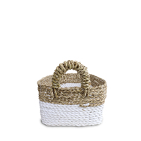 Panier de rangement rectangulaire en jonc de mer Gubuk Bali avec poignée, écologique, multifonctionnel, décoration d'intérieur pour le rangement de la cuisine