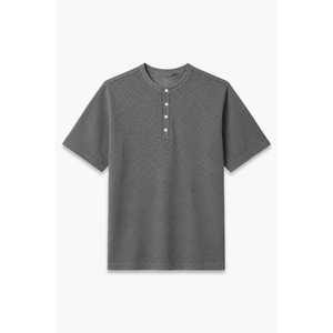 T-shirt gris à manches courtes et col rond pour homme, 100 % coton tricoté, coupe oversize, couleur unie, respirant, écologique, 280 g, vierge - Product Image 1